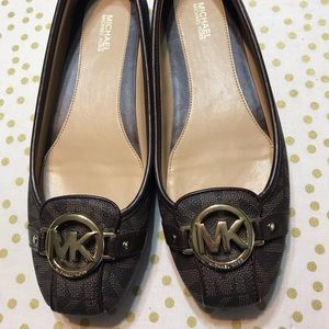 Michael Kors Brown Logo Flats 8M